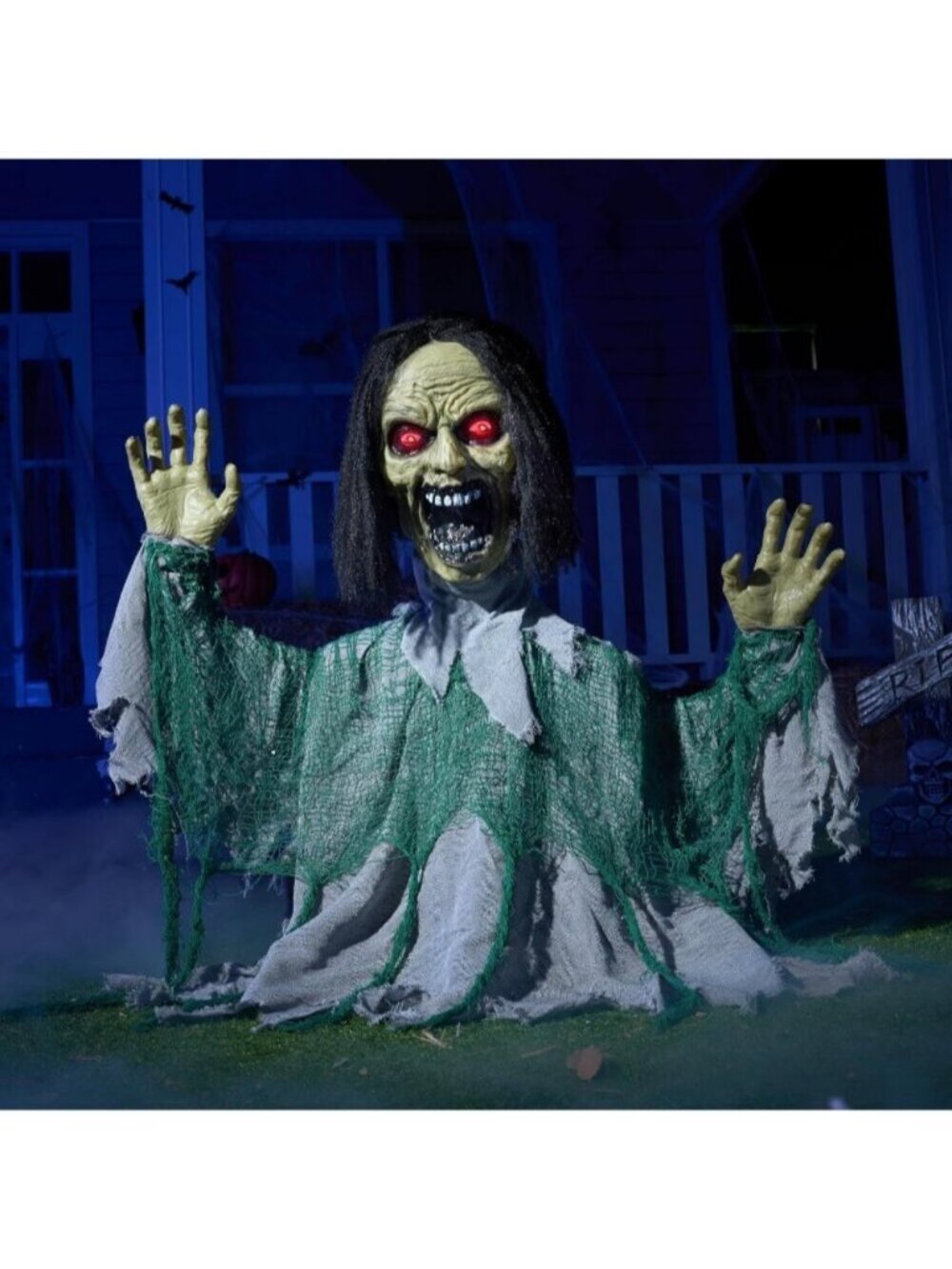 Halloween Animatronic Groundbreaker Screaming Zombie Motion and Light-Up Eyes